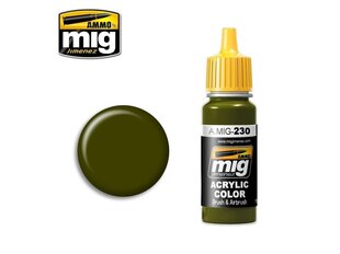 Акриловая краска на водной основе AMMO MIG - RLM 82 CAMO GREEN, 17 мл, 0230 цена и информация | Принадлежности для рисования, лепки | pigu.lt