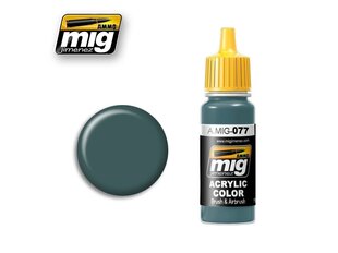Акриловая краска на водной основе AMMO MIG - DULL GREEN, 17 мл, 0077 цена и информация | Принадлежности для рисования, лепки | pigu.lt