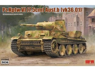 Konstruktorius Rye Field Model - Pz.Kpfw.VI (7,5cm) Ausf.B (VK36.01), 1/35, RFM-5036, 8 m.+ kaina ir informacija | Konstruktoriai ir kaladėlės | pigu.lt