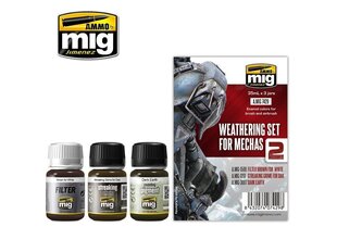 Dažai ammo mig - weathering set for mechas. AMIG7429 kaina ir informacija | Piešimo, tapybos, lipdymo reikmenys | pigu.lt