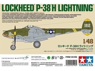 Konstruktorius Tamiya - Lockheed P-38H Lightning, 1/48, 25199 kaina ir informacija | Konstruktoriai ir kaladėlės | pigu.lt