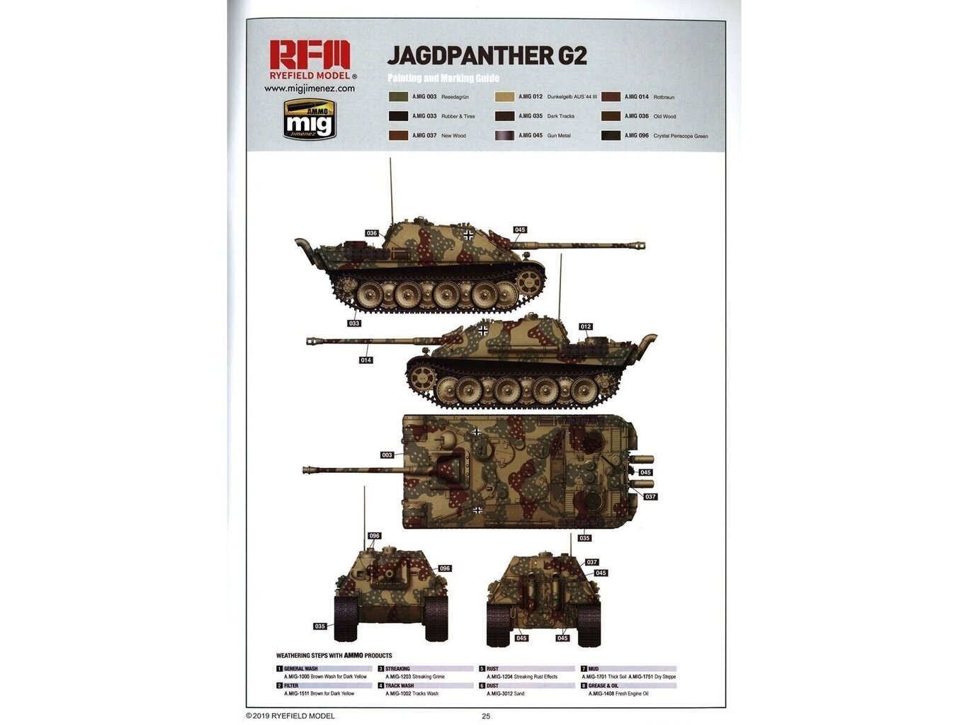 Konstruktorius Rye Field Model - Sd.Kfz.173 Jagdpanther G2, 1/35, RFM-5031, 8 m.+ kaina ir informacija | Konstruktoriai ir kaladėlės | pigu.lt