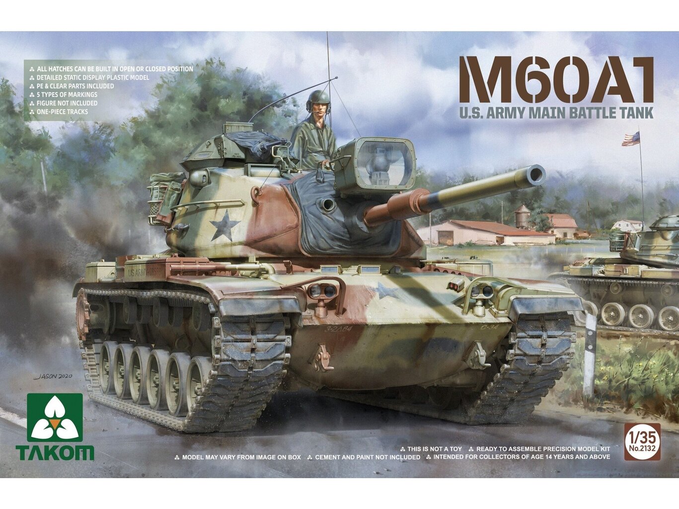 Konstruktorius akom - M60A1 U.S. Army Main Battle Tank, 1/35, 2132 kaina ir informacija | Konstruktoriai ir kaladėlės | pigu.lt