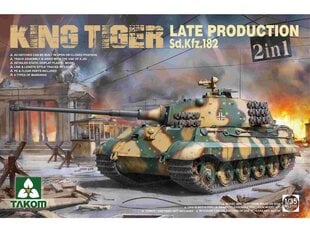 Сборная пластиковая модель Takom - Sd.Kfz. 182 King Tiger Late Production 2 in 1, 1/35, 2130 цена и информация | Конструкторы и кубики | pigu.lt