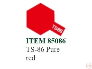 Tamiya - Purškiami dažai TS-86 Pure red, 100ml kaina ir informacija | Piešimo, tapybos, lipdymo reikmenys | pigu.lt