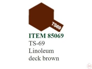 Распыляемая краска Tamiya TS-69 Linoleum deck brown, 100 ml цена и информация | Принадлежности для рисования, лепки | pigu.lt