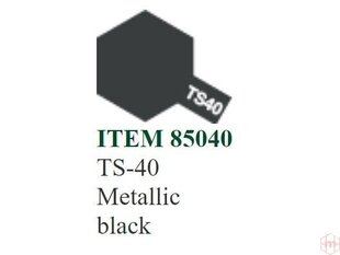Purškiami dažai Tamiya TS-40 Metallic black, 100 ml kaina ir informacija | Piešimo, tapybos, lipdymo reikmenys | pigu.lt