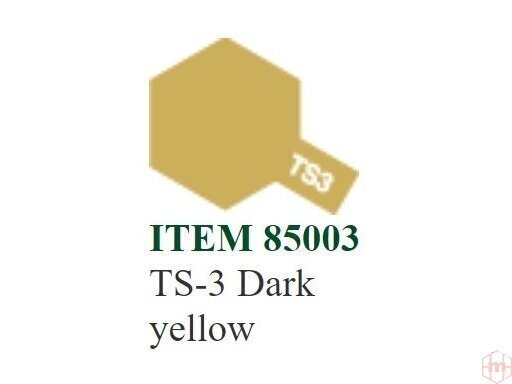 Purškiami dažai Tamiya TS-3 Dark yellow, 100 ml kaina ir informacija | Piešimo, tapybos, lipdymo reikmenys | pigu.lt