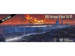 Пластиковая сборная модель Das Werk - WWI German U-Boat SM U-9, 1/72, 72001 цена и информация | Конструкторы и кубики | pigu.lt