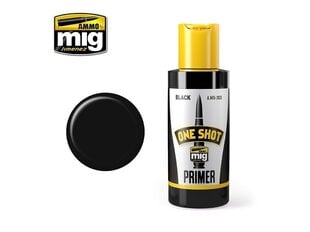 Грунтовка Ammo mig - one shot primer, чёрный цвет, 60 мл, 2023 цена и информация | Принадлежности для рисования, лепки | pigu.lt