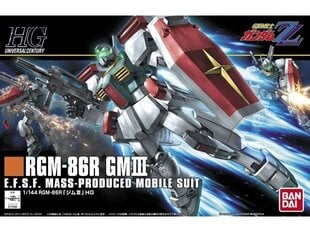 Сборная пластиковая модель Bandai - HGUC Gundam RGM-86R GM III, 1/144, 55882 цена и информация | Конструкторы и кубики | pigu.lt
