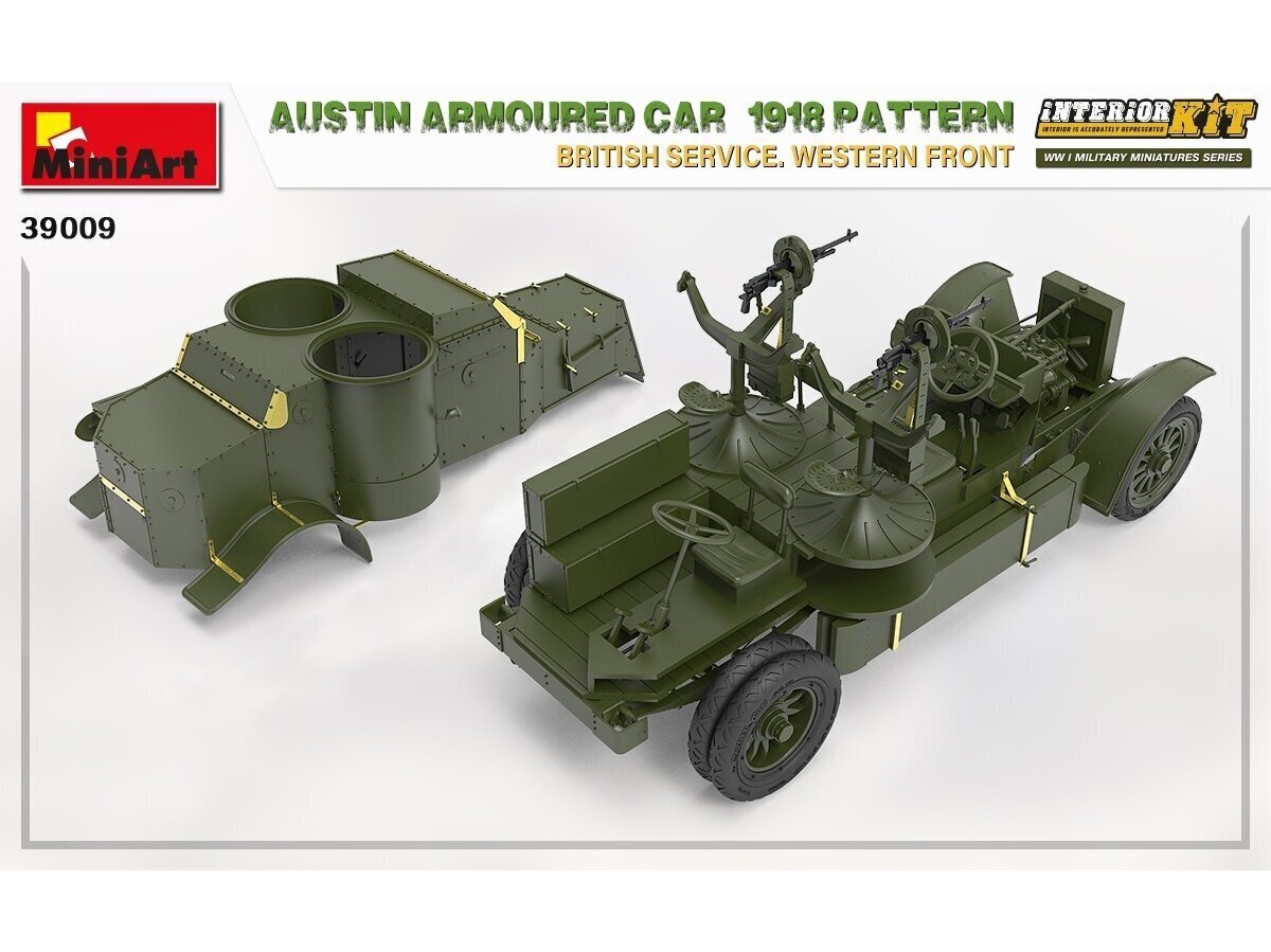 Konstruktorius Miniart - Austin Armoured Car 1918 Pattern British Service. Western Front, 1/35, 39009 цена и информация | Klijuojami modeliai | pigu.lt