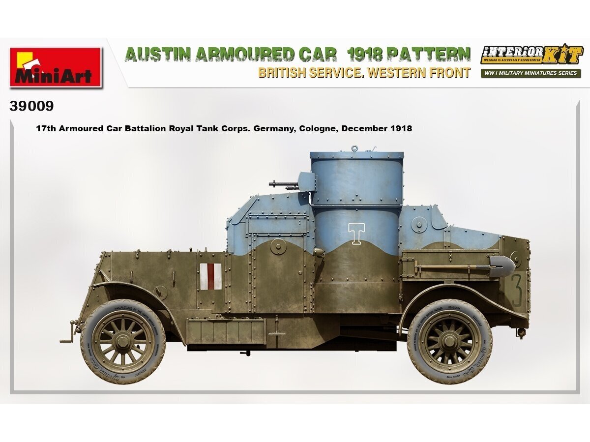 Konstruktorius Miniart - Austin Armoured Car 1918 Pattern British Service. Western Front, 1/35, 39009 цена и информация | Klijuojami modeliai | pigu.lt