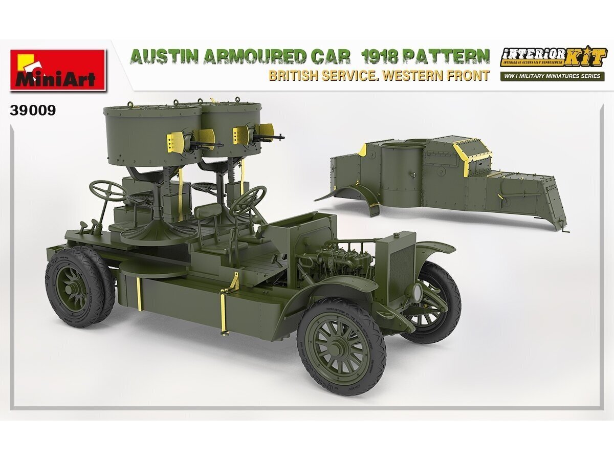 Konstruktorius Miniart - Austin Armoured Car 1918 Pattern British Service. Western Front, 1/35, 39009 цена и информация | Klijuojami modeliai | pigu.lt