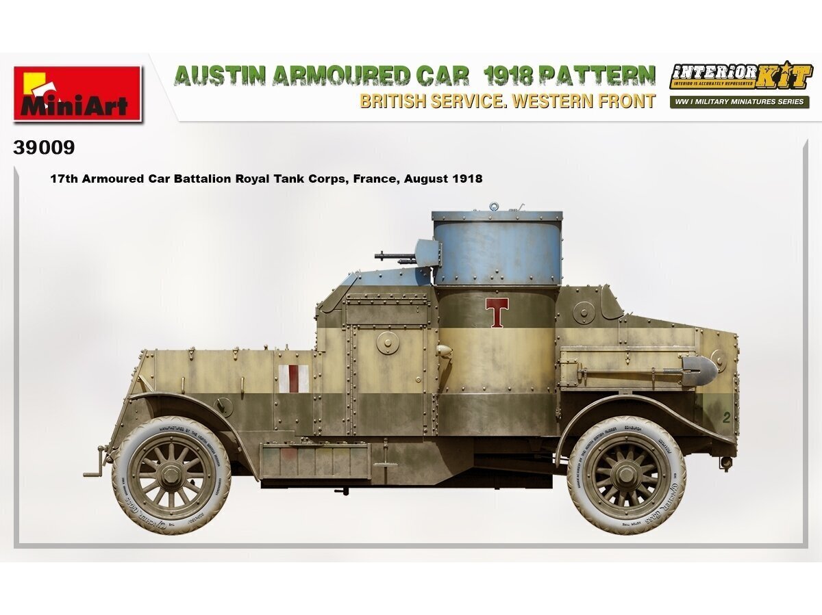 Konstruktorius Miniart - Austin Armoured Car 1918 Pattern British Service. Western Front, 1/35, 39009 цена и информация | Klijuojami modeliai | pigu.lt