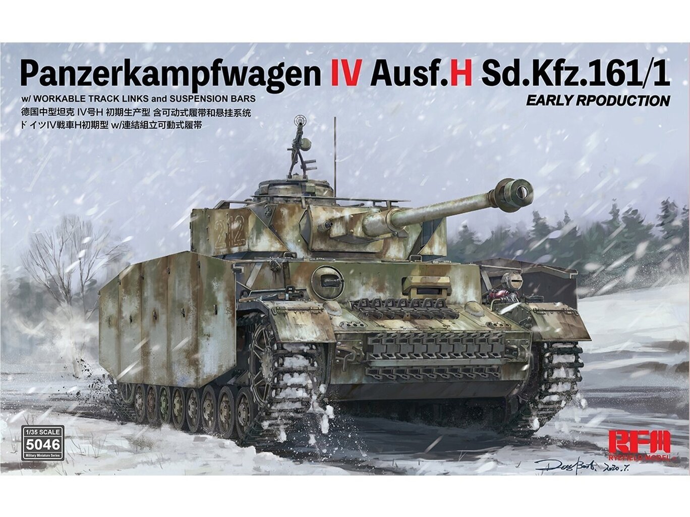 Konstruktorius Rye Field Model - Pz.Kpfw.IV Ausf.H Sd.Kfz.161/1 Early Production, 1/35, RFM-5046, 8 m.+ kaina ir informacija | Konstruktoriai ir kaladėlės | pigu.lt