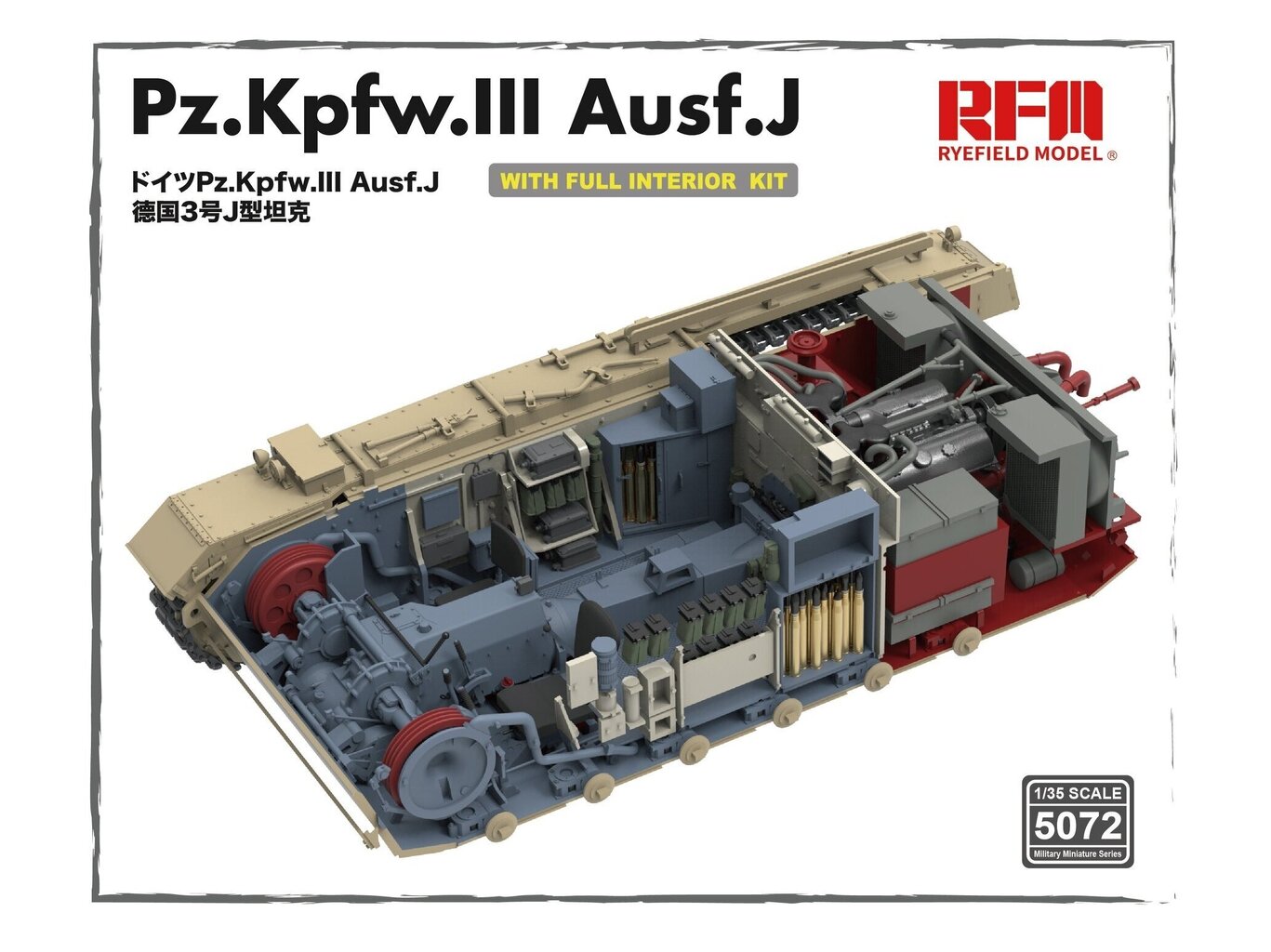 Surenkamas modelis Rye Field Model, Pz.Kpfw.III Ausf. J RFM-5072, 1/35 kaina ir informacija | Konstruktoriai ir kaladėlės | pigu.lt