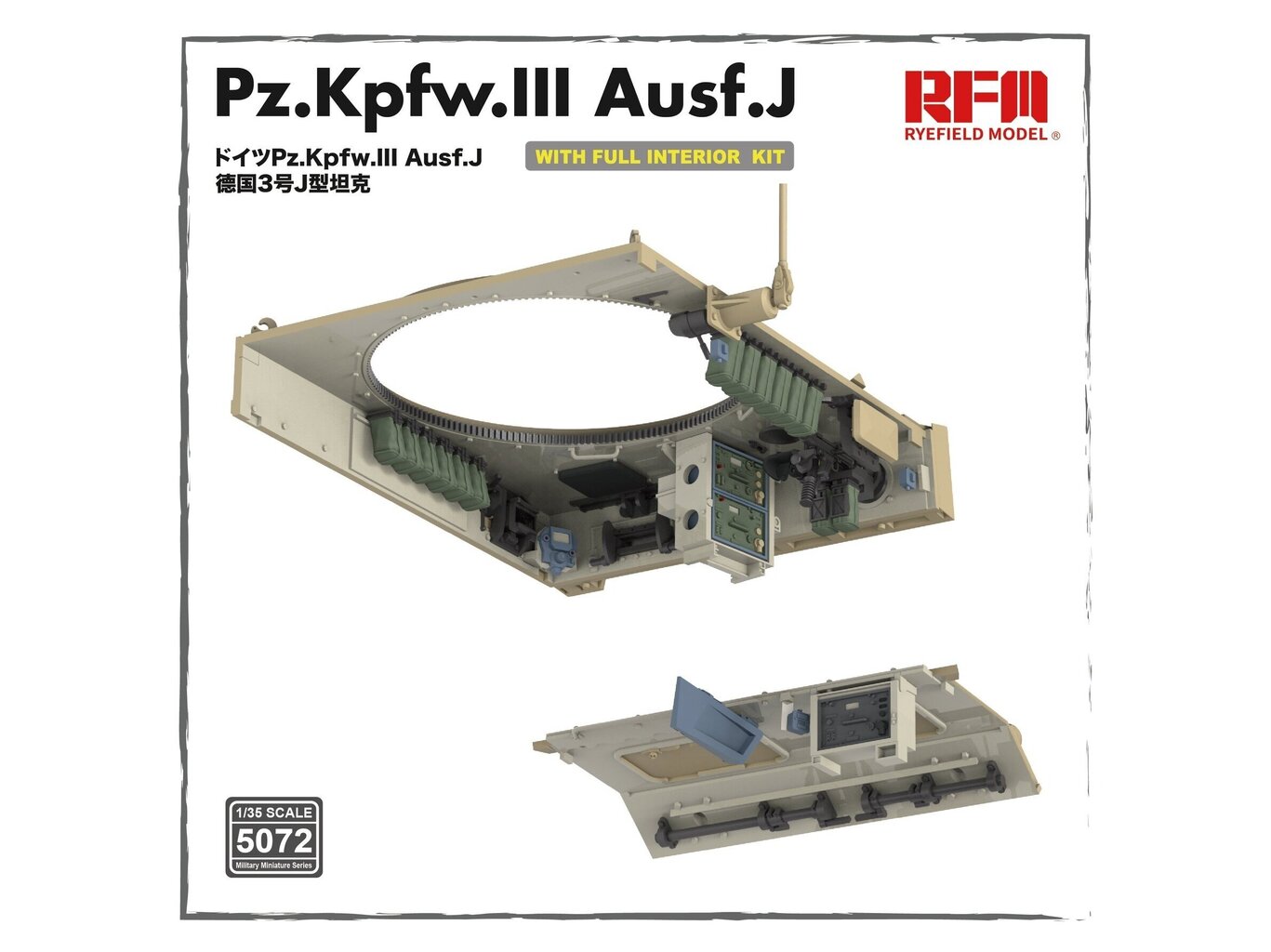 Surenkamas modelis Rye Field Model, Pz.Kpfw.III Ausf. J RFM-5072, 1/35 kaina ir informacija | Konstruktoriai ir kaladėlės | pigu.lt