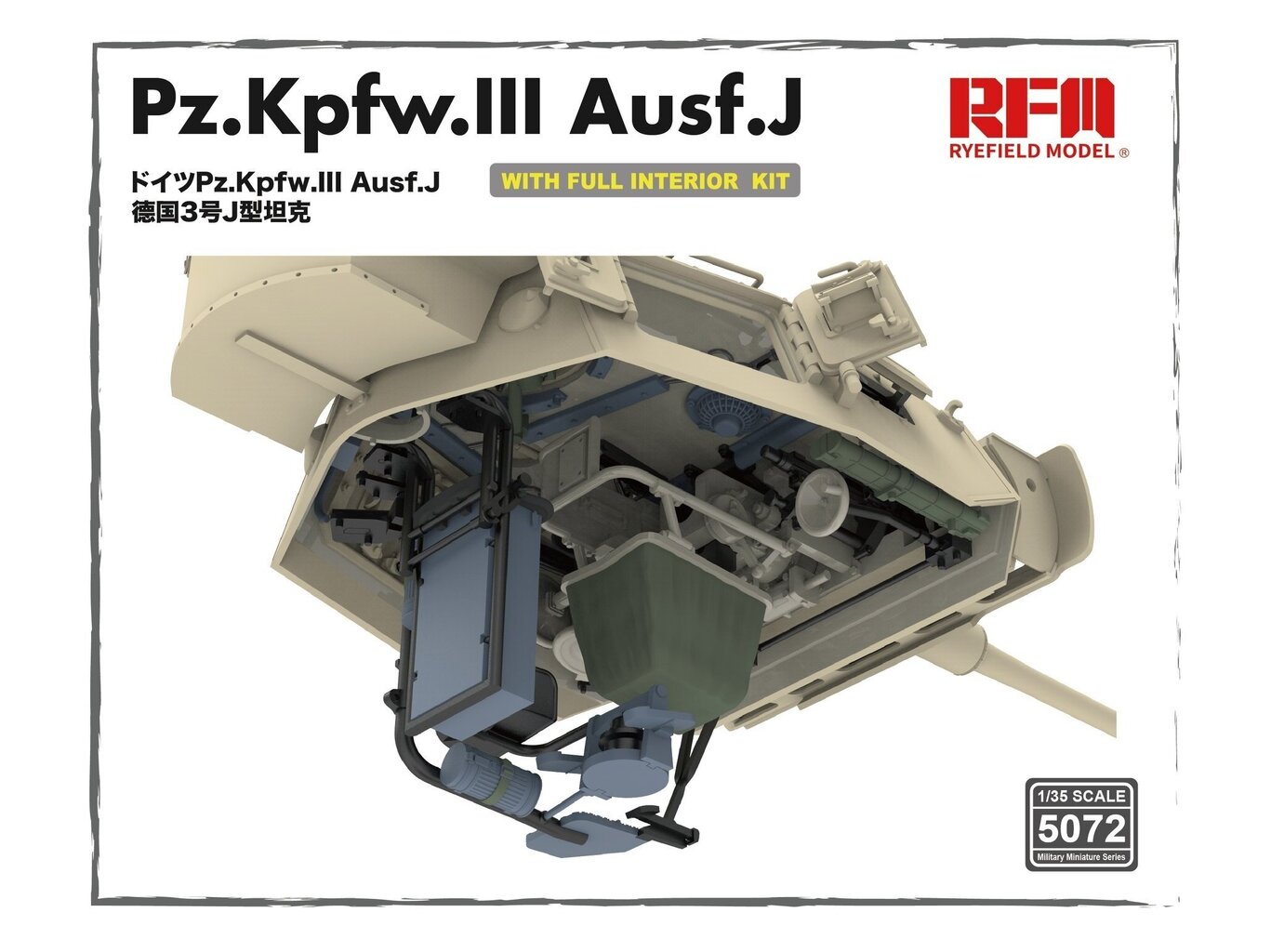 Surenkamas modelis Rye Field Model, Pz.Kpfw.III Ausf. J RFM-5072, 1/35 kaina ir informacija | Konstruktoriai ir kaladėlės | pigu.lt