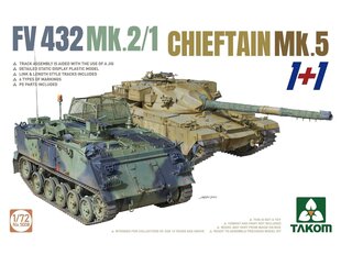 Takom - FV432 Mk.2/1 Chieftain Mk. 5 1+1, 1/72, 5008 цена и информация | Конструкторы и кубики | pigu.lt