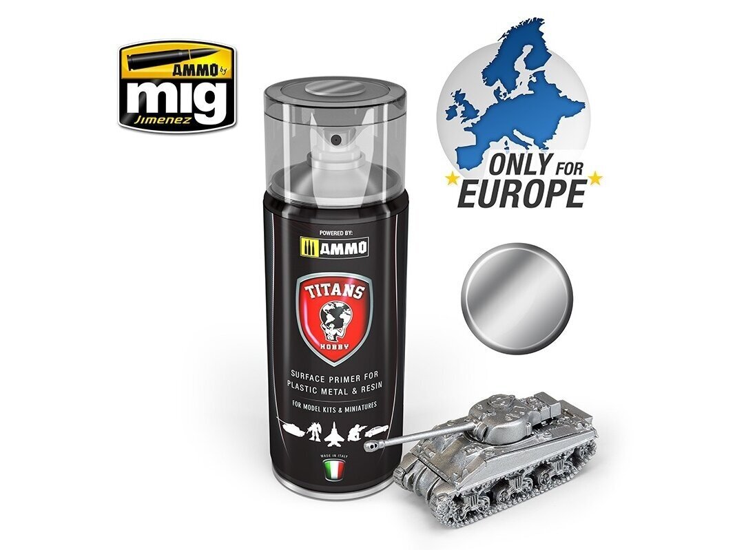 TITANS HOBBY - BARE METAL PRIMER (gruntas) 400ml, 109 цена и информация | Piešimo, tapybos, lipdymo reikmenys | pigu.lt