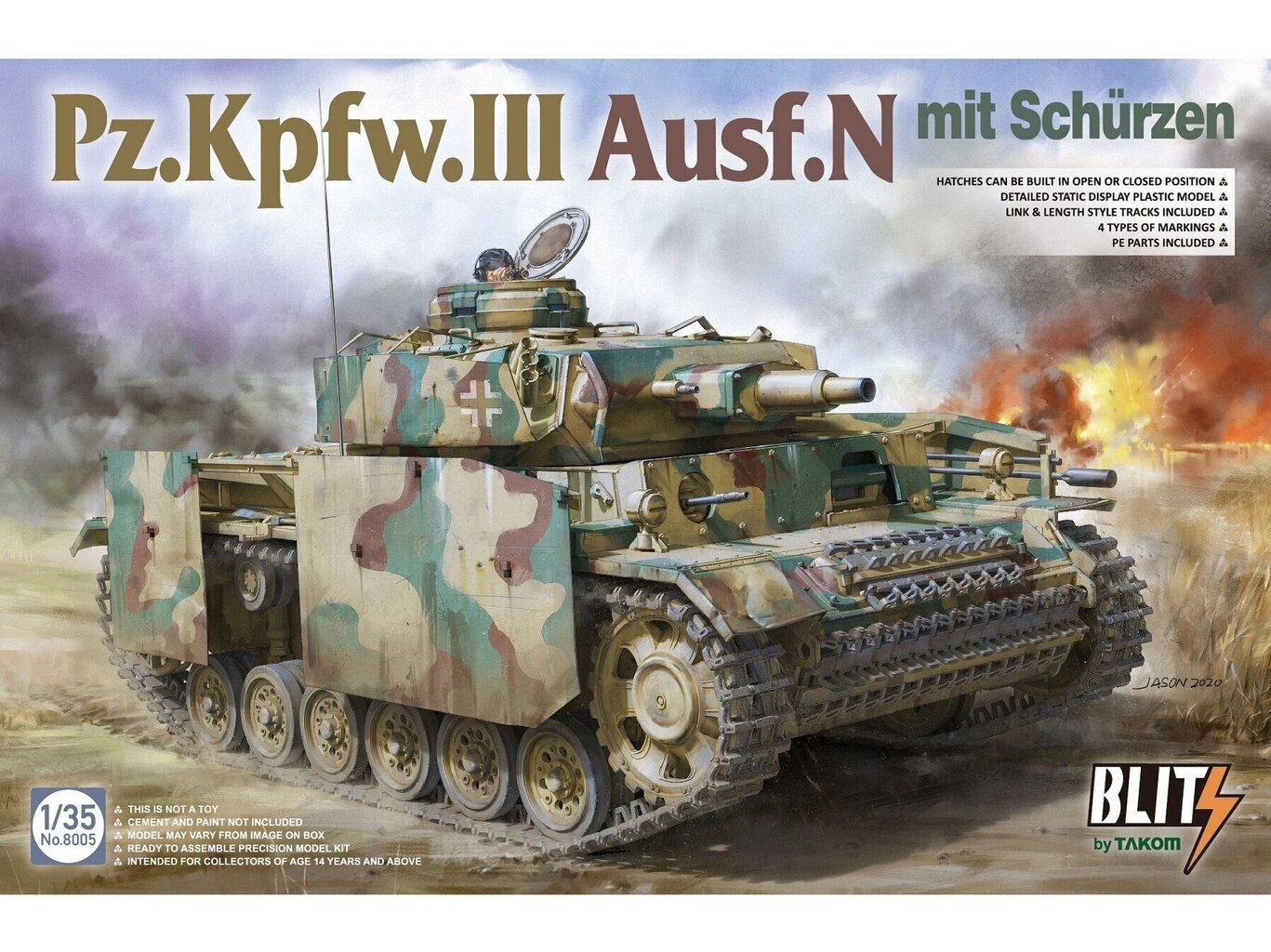 Takom - Pz.Kpfw.III Ausf.N mit schürzen, 1/35, 8005 цена | pigu.lt