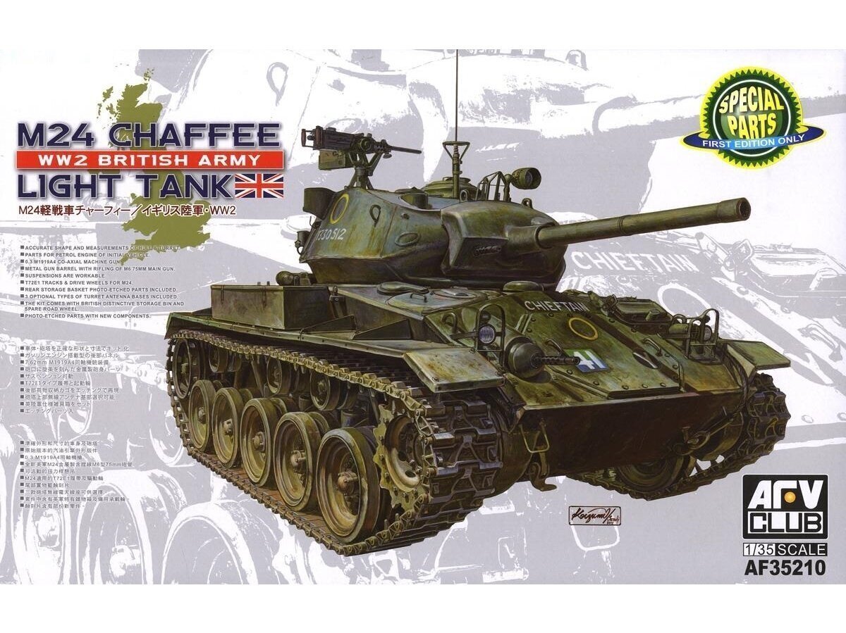 Konstruktorius AFV Club - M24 Chaffee Light Tank WW2 British Army Version, 1/35, 35210 kaina ir informacija | Konstruktoriai ir kaladėlės | pigu.lt