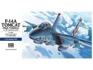 Konstruktorius Hasegawa - F-14A Tomcat (High Visibility), 1/72, 00533 kaina ir informacija | Hasegawa Vaikams ir kūdikiams | pigu.lt