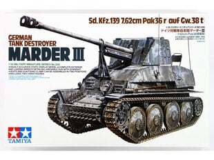 Konstruktorius Tamiya - German Tank Destroyer Marder III Sd.Kfz.139 7.62cm Pak36(r) auf Gw.38(t), 1/35, 35248, 8 m.+ kaina ir informacija | Konstruktoriai ir kaladėlės | pigu.lt