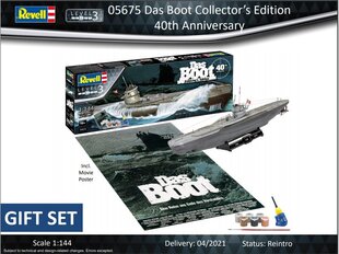 Revell - Das Boot U-Boot Typ VII C Collectors Edition, 1/144, 05675 цена и информация | Конструкторы и кубики | pigu.lt