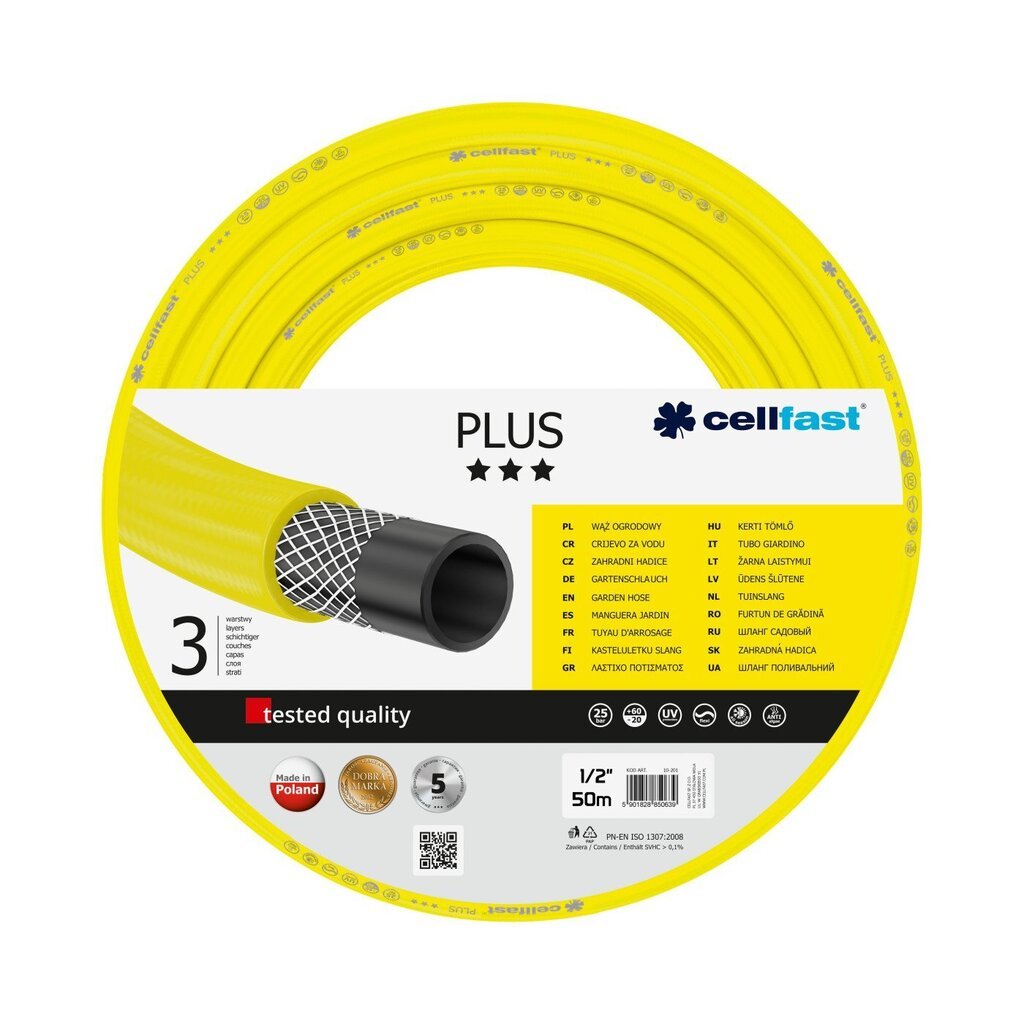 Laistymo žarna Cellfast Plus, 50 m kaina ir informacija | Laistymo įranga, purkštuvai | pigu.lt