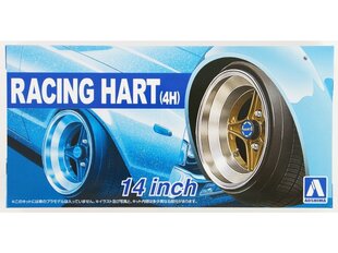Priedai modeliams Aoshima - Racing Hart 4H 14inch Tire & Wheel Set, Mastelis:1:24, 05377 kaina ir informacija | Konstruktoriai ir kaladėlės | pigu.lt
