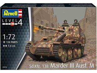 Konstruktorius Revell - Sd.Kfz.138 Marder III Ausf.M, 1/72, 03316, 14 m.+ kaina ir informacija | Konstruktoriai ir kaladėlės | pigu.lt