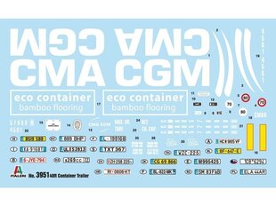 Konstruktorius Italeri - 40' Container Trailer, 1/24, 3951 kaina ir informacija | Konstruktoriai ir kaladėlės | pigu.lt