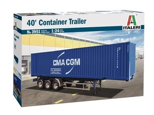 Сборная пластиковая модель Italeri - 40' Container Trailer, 1/24, 3951 цена и информация | Конструкторы и кубики | pigu.lt