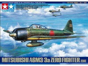 Сборнaя модель для склеивания Tamiya - Mitsubishi A6M3/3a Zero Fighter, 61108 цена и информация | Конструкторы и кубики | pigu.lt