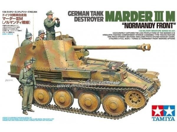 Konstruktorius Tamiya - German Tank Destroyer Marder III M "Normandy Front", 1/35, 35364 kaina ir informacija | Konstruktoriai ir kaladėlės | pigu.lt