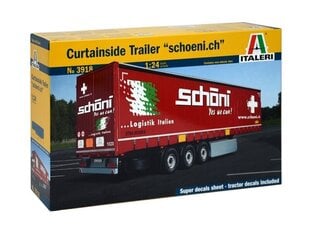 Сборная пластиковая модель Italeri - Curtainside Trailer Schoeni.ch, 1/24, 3918 цена и информация | Конструкторы и кубики | pigu.lt