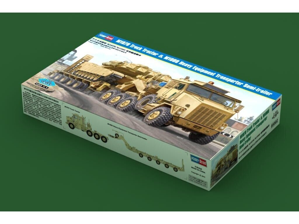 Konstruktorius Hobbyboss - M1070 Truck Tractor & M1000 Heavy Equipment Transporter Semi-trailer, 1/35, 85502 kaina ir informacija | Konstruktoriai ir kaladėlės | pigu.lt