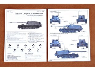 Сборная модель для склеивания Trumpeter - German 12.8cm Selbstfahrlafette L/61 Sturer Emil, 1/35, 00350 цена и информация | Конструкторы и кубики | pigu.lt