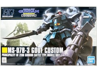 Konstruktorius Bandai - HGUC MS-07B-3 Gouf Custom Principality of Zeon Ground Battle Type Mobile Suit, 1/144, 59165, 8 m.+ kaina ir informacija | Konstruktoriai ir kaladėlės | pigu.lt