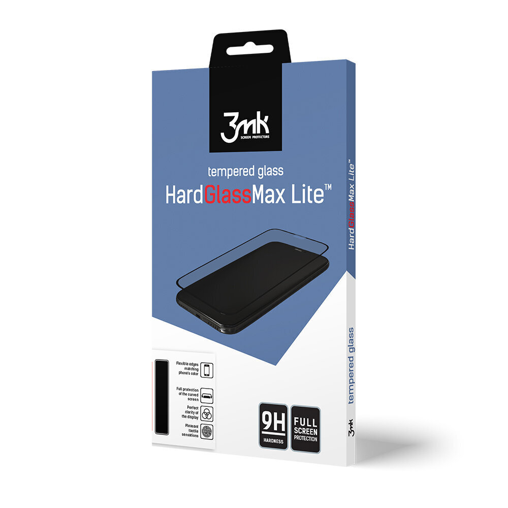 LCD apsauginis telefono stikliukas 3MK Hard Glass Max Lite Samsung A035 A03s 4G, juodas kaina ir informacija | Apsauginės plėvelės telefonams | pigu.lt