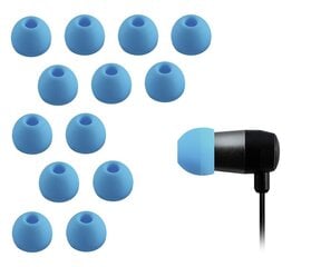 Запасные cиликоновые насадки для наушников Xcessor. 14 шт. Размер: большой, темно-синий цена и информация | Теплая повязка на уши, черная | pigu.lt