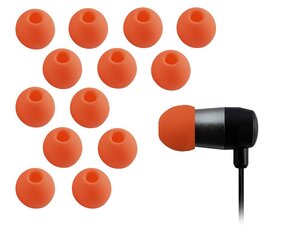 Запасные cиликоновые насадки для наушников Xcessor. 14 шт. Размер: средний, оранжевый цена и информация | Теплая повязка на уши, черная | pigu.lt