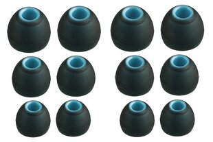 Запасные cиликоновые насадки для наушников Xcessor. 12 шт. Размер: несколько размеров, черный / синий цена и информация | Аксессуары для наушников | pigu.lt
