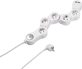 Vivanco extension cord 5 sockets 2x USB (62330) цена и информация | Удлинители | pigu.lt