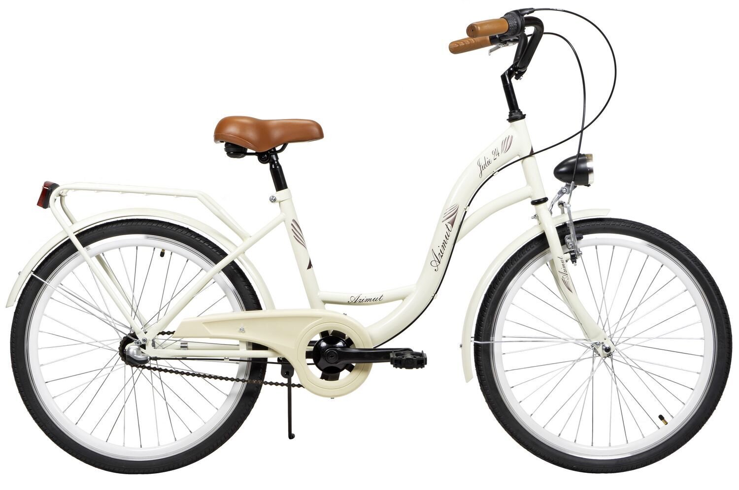 Vaikiškas dviratis AZIMUT Julie 24" 3-speed 2021, kreminis kaina ir informacija | Dviračiai | pigu.lt