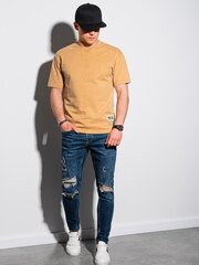 однотонная футболка S1379 - темно-желтая цена и информация | Мужские футболки | pigu.lt