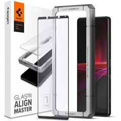 Spigen AlignMaster Sony Xperia 1 III Black kaina ir informacija | Apsauginės plėvelės telefonams | pigu.lt