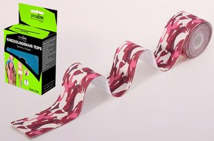 Kineziologinė juosta ProSlim/T-active 5cm x 5m, rožinė kaina ir informacija | Įtvarai | pigu.lt